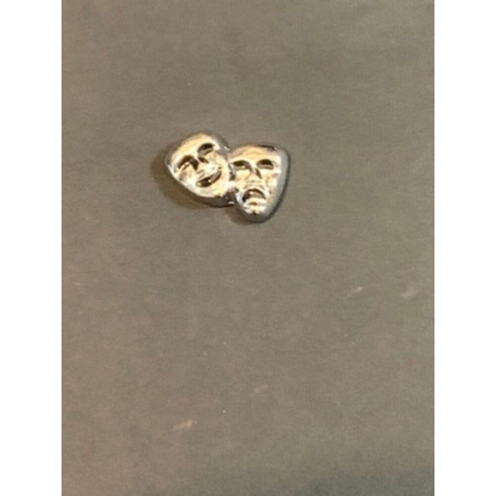 Theater Mask Silver-Tone Floating Charm For Floating Lockets